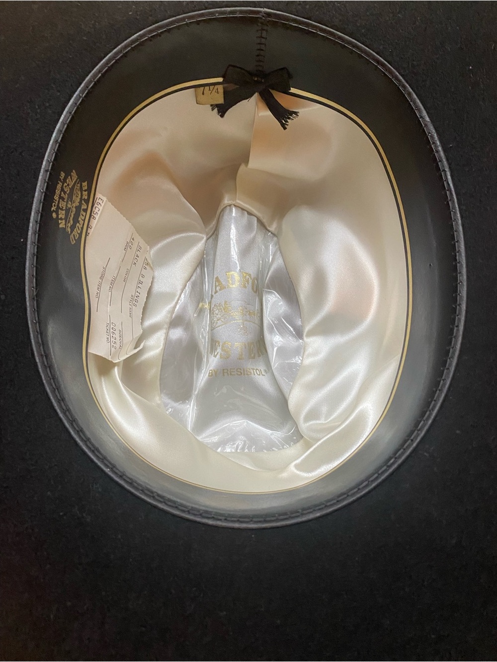 Resistol Bradford Black Cowboy Hat-7 1/4 Custom Hand Rolled Brim! - Picture 6 of 6